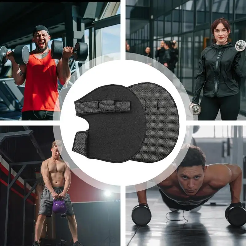 Deadlift Hand Guard 1 Pair Barbell Anti-Slip Mat Weightlifting Palm Pad Non-Slip Comfortable 4-Finger Coverage Hand Guard