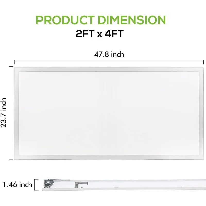 WEIZE (12 Pack 2x4 FT LED Flat Panel Troffer Light, 40/50/60W, CCT Selectable 4000K/5000K/6500K Drop Ceiling Office Lights 4