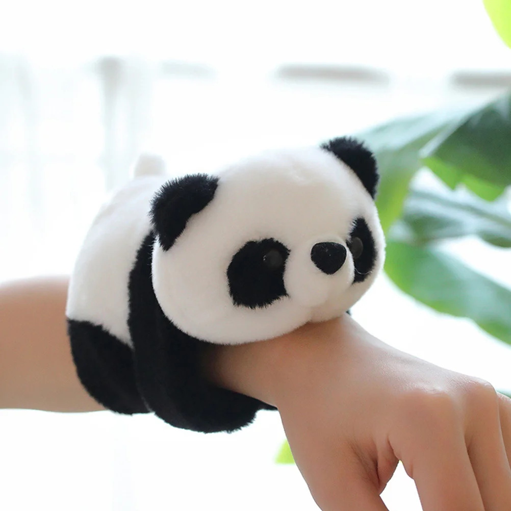 

2pcs Stuffed Animal Slap Bracelet Plush Panda Slap Band Wrist Band Stuffed Animal Hugger Party Favor