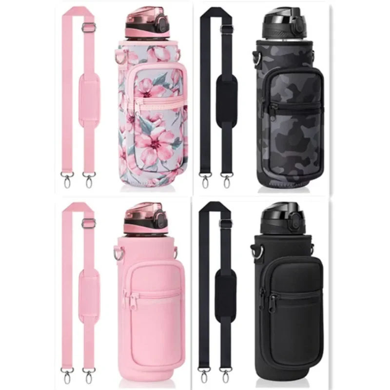 Neopren-Wasserflaschen-Tasche – Verstellbarer Schultergurt, 2 Fronttaschen, Für Outdoor