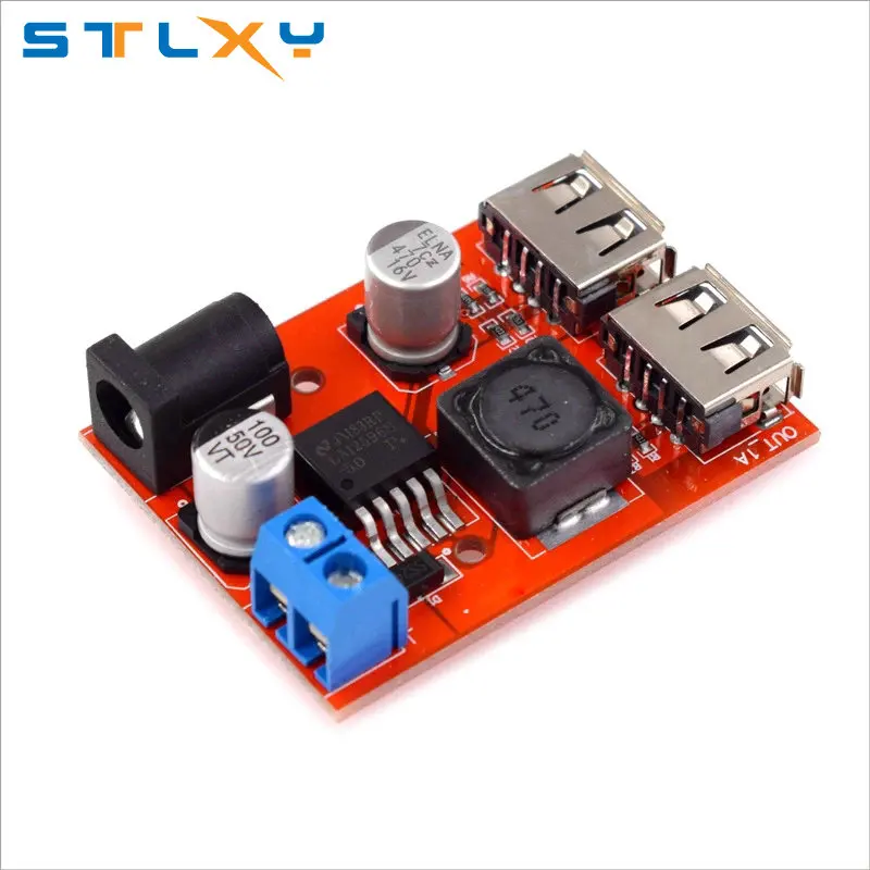 LM2596 LM2596S Dual USB DC-DC 9V 12V 24V 36V To 5V 3A ขั้นตอนลง Buck converter Board Charger แหล่งจ่ายไฟพลังงานแสงอาทิตย์โมดูล 1