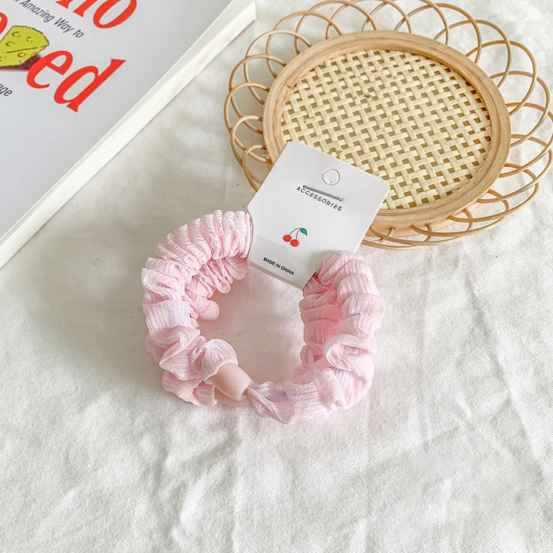 2 stücke süßigkeiten farbe gaze dünndarm haar ring süße farbe haar seil Koreanische version gummiband creme kopf seil – Detail 8