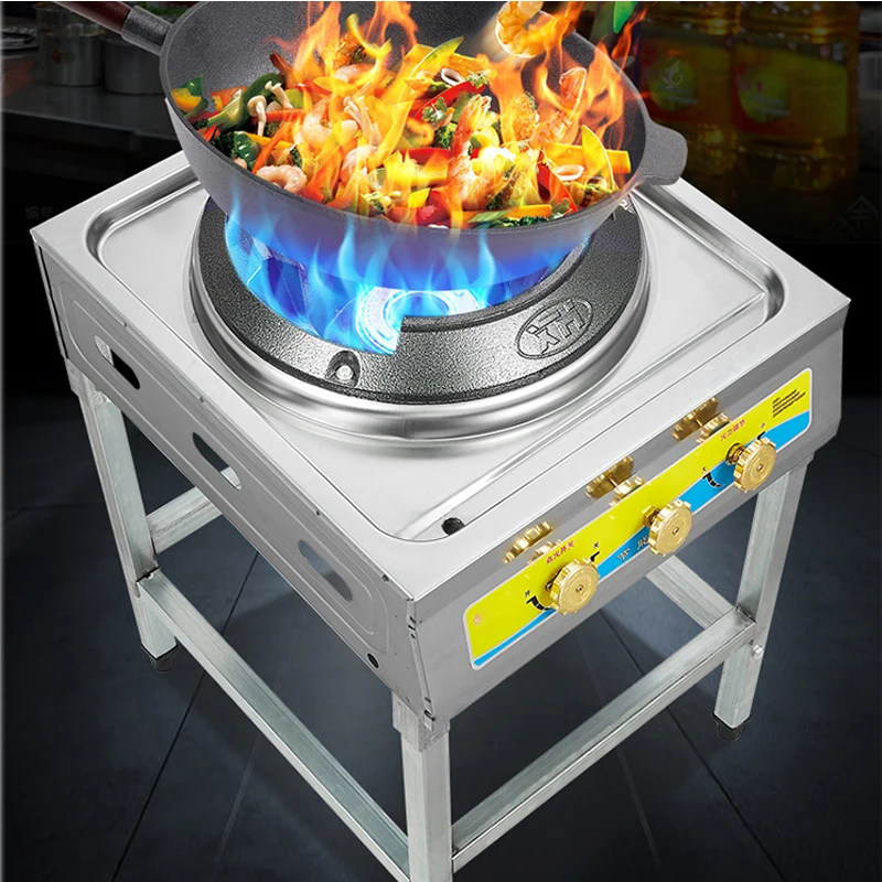 42KW Fire Stove Commercial Single Medium High Pressure Frying Anti