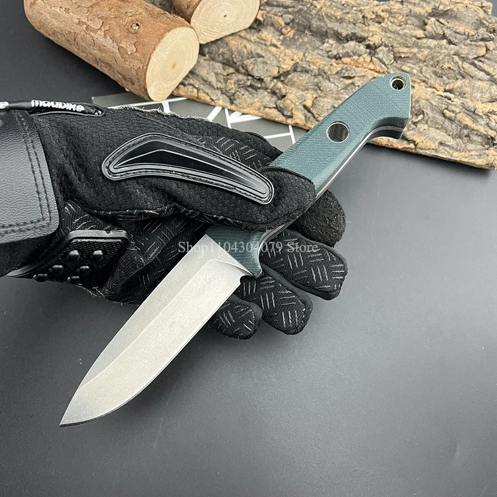 162 Bushcrafte Outdoor High Hardness Pocket Knife Sharp BM Knives Self Defense Tactical Hunting EDC Fixed Blade Knife G10 Handle 3