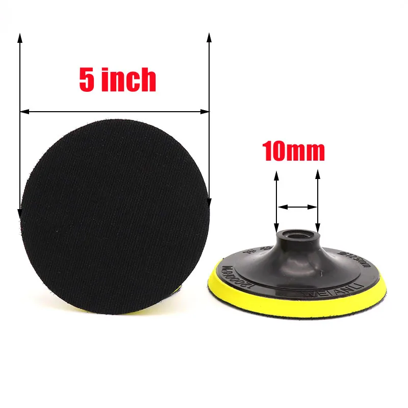 5 인치 샌딩 디스크 세트, 125mm 후크 및 루프 사포, 60-240 그릿 백킹 패드, M10 드릴 어댑터, 연마 청소 도구