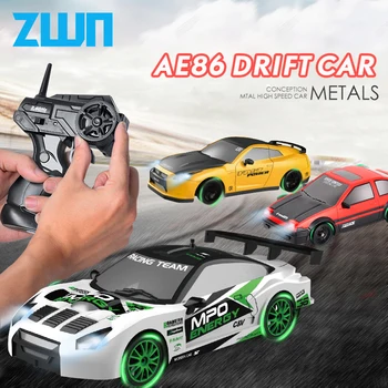 2.4G RC CAR With LED Light 4WD Remote Control Drift Cars Professional Racing Toys GTR Model AE86 for Children Christmas Gifts 1
