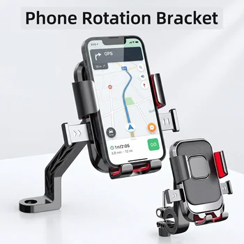 Supporto Rotante per Telefono Cellulare da Bicicletta Antiurto per iPhone Xiaomi Samsung, Porta Telefono per Moto