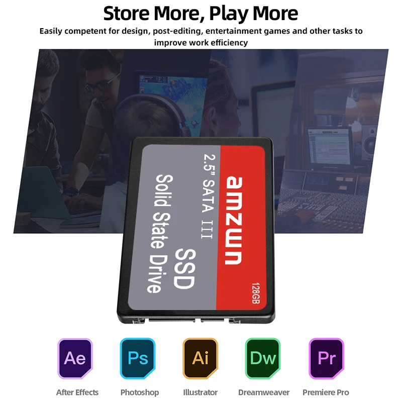 AMZWN-1 ׶Ʈ SSD ޴ SATA III 2.5 ġ  ϵ ̺, ִ 500MB/ б ӵ, Ʈ  PC ũž ȣȯ