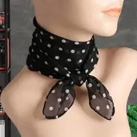 65*65cm Summer Fashion Chiffon polka Dot Scarf Ladies Head Neck square Scarf Shawls Female HAir Ties Bands Neckerchief Shawls 2