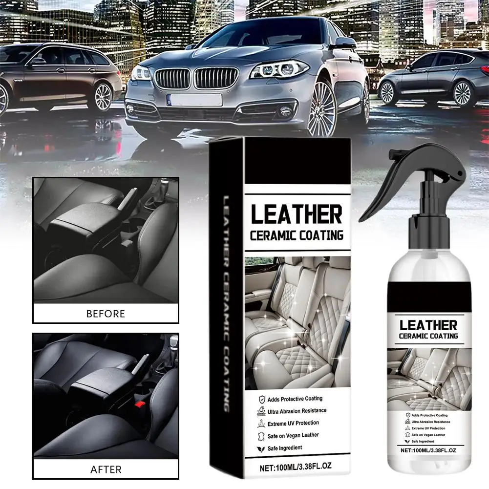 100mlMotorcycle Car Leather Ceramic Coating Spray Prevent Dye Transfer And Wear Stains Provide Car Leather Ceramic Coating Spray