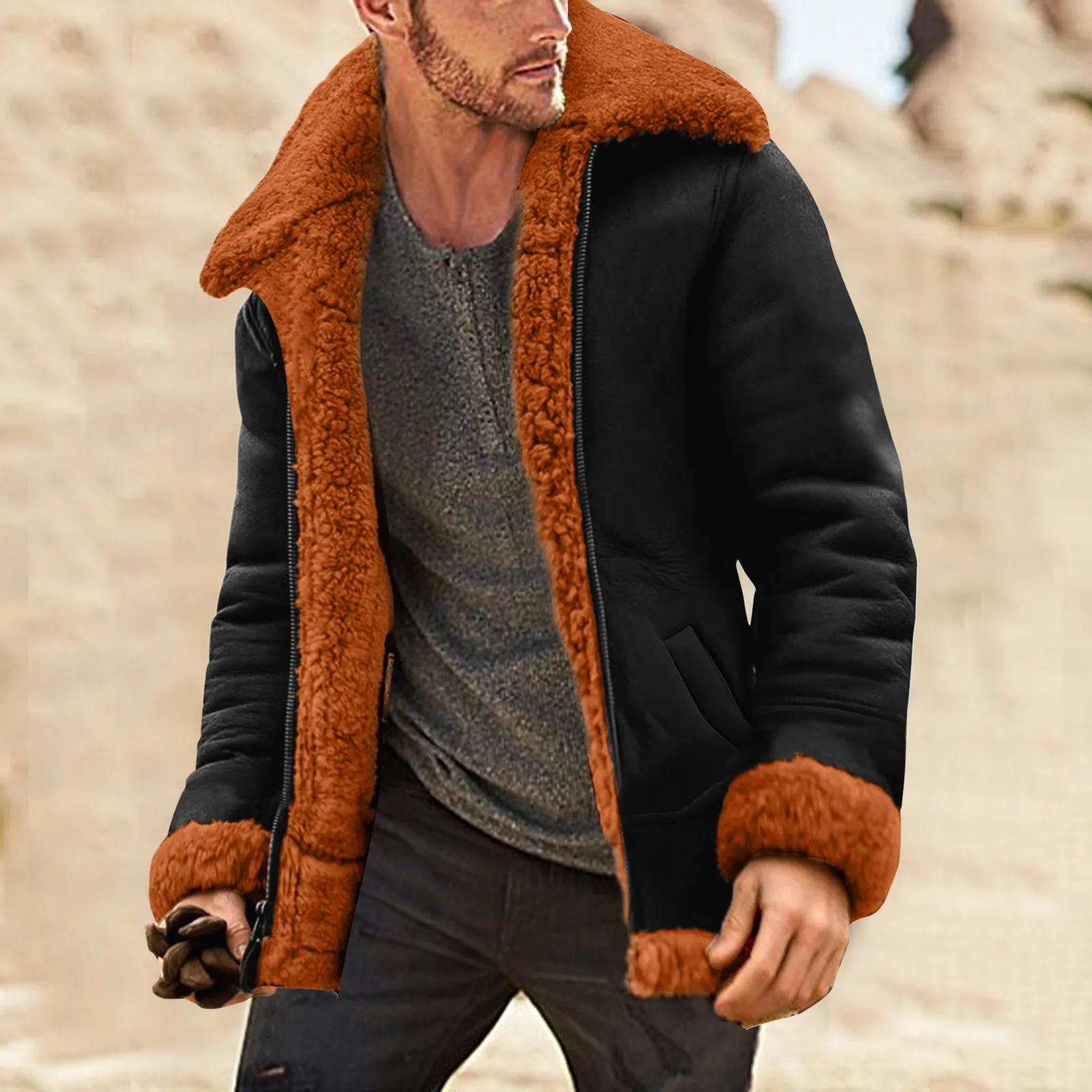 Doudoune Blouson Homme Hiver Chaud Manteau épaisse à Col Rever