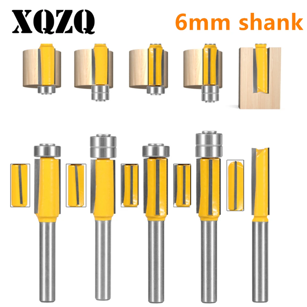 

6mm Shank Flush Trim Bit Stright Bits Router Bit Tools Woodworking Milling Cutter for Wood Bit Face Mill Carbide Cutter