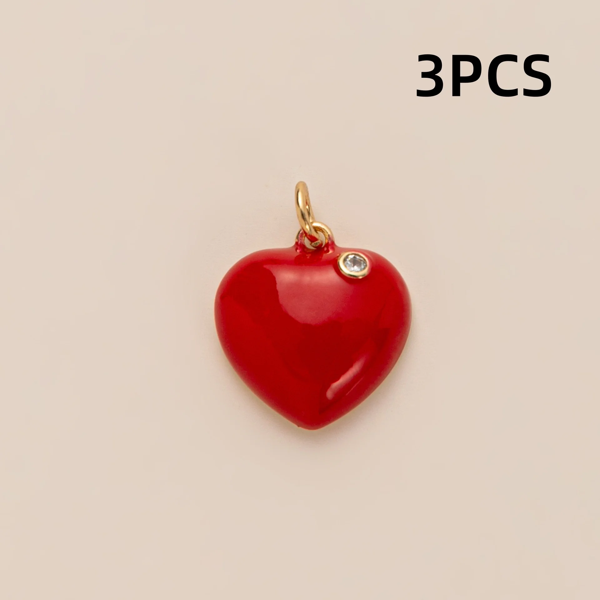 3 Stück modische, trendige, schlichte, rosa, farbenfrohe, heilige Herz-Liebes-Schleifen-DIY-Anhänger für Schmuck. – Detail 5