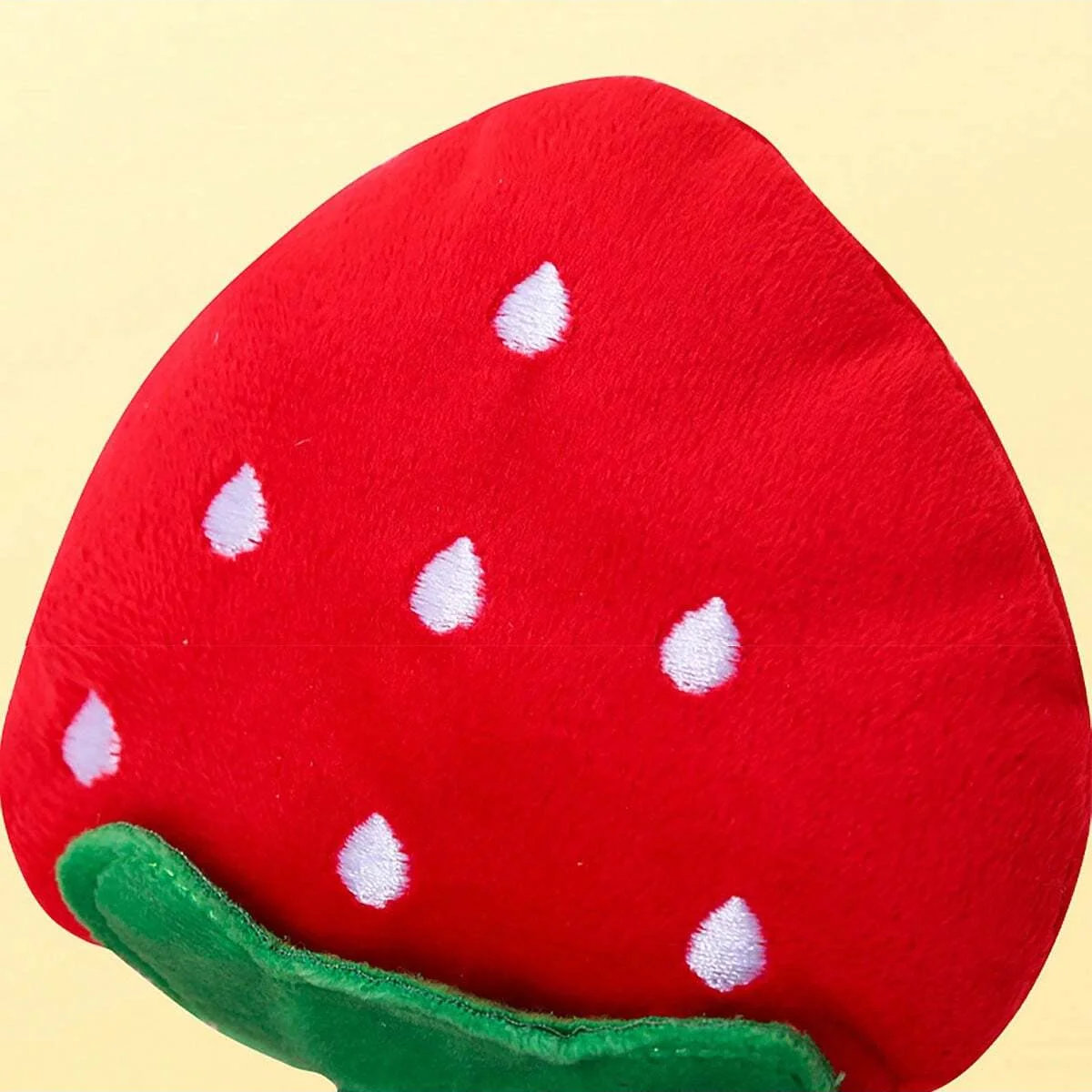 1pc-Cute Strawberry Design Pet Grinding Teeth Squeaky Plush Toy, Chewing Toy For Dog Interactive Supply 4