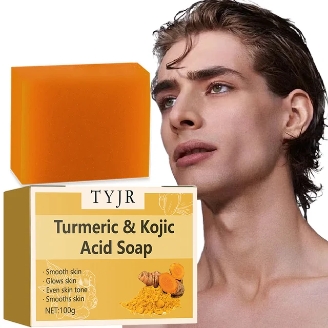 Savon à l'acide au citron et au curcuma – Nettoyage et hydratant en profondeur, contient une vitamine E et une huile d'olive, fait main pour les cheveux, le visage et le corps, adapté à tous les types de peau, savon au citron et au curcuma 1