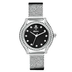Elegant Women's Water - Resistant Quartz Wristwatch - Perfect Gift Idea (Silver - black)