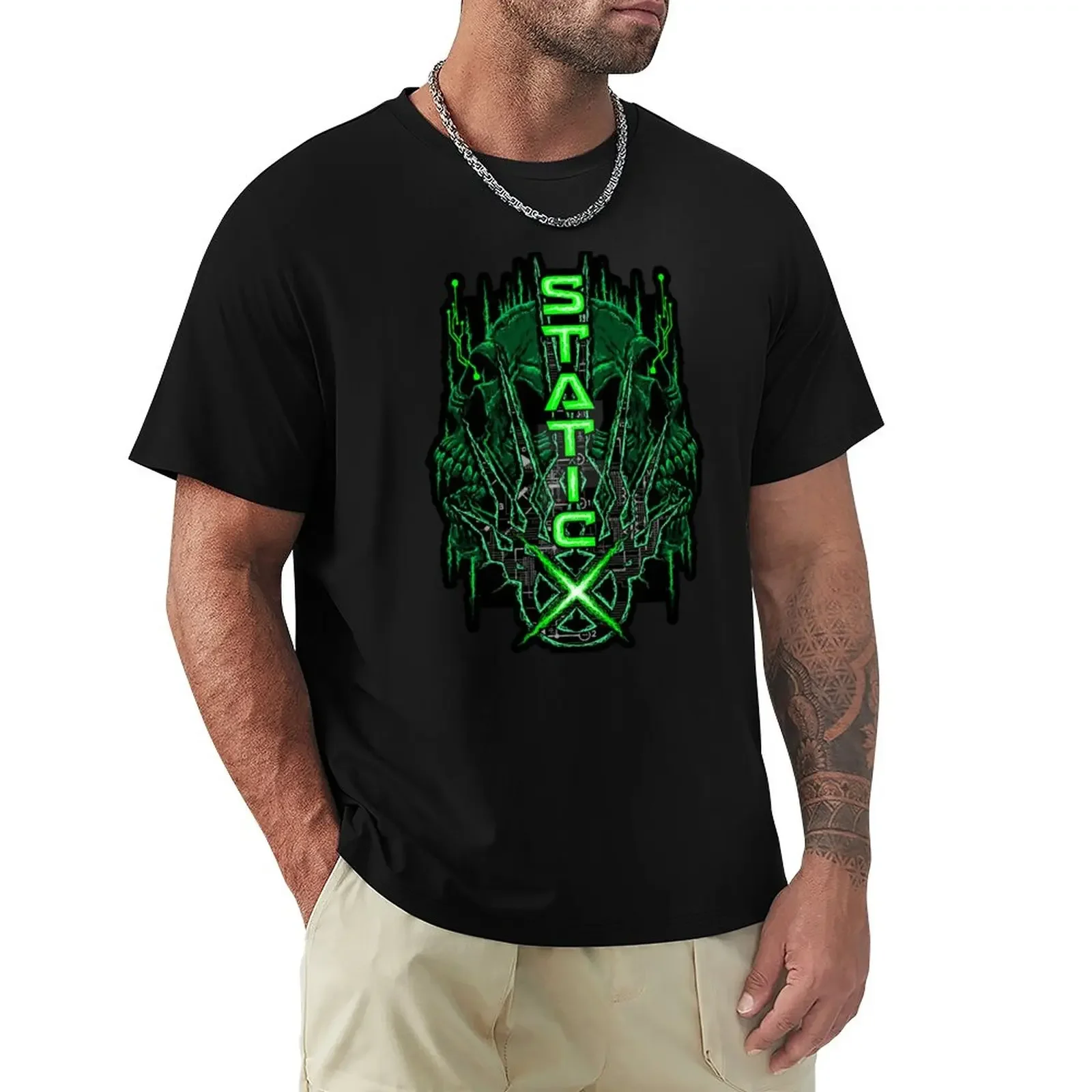 

Static-X T-Shirt customizeds sublime quick-drying mens clothing