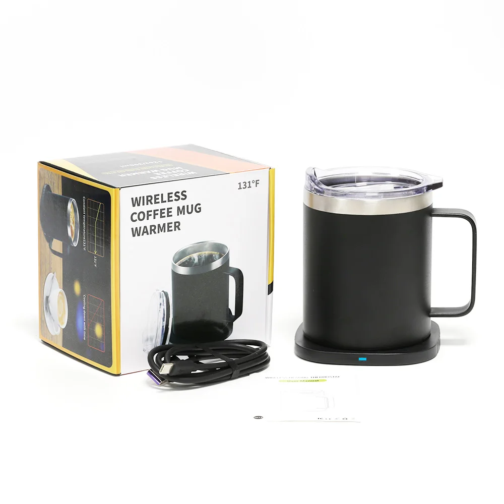 USB Coffee Mug Cup Double Layer 304 Stainless Steel Wireless Heating Coffee  Cup 55 Degree Electric Cup Heating Cup 300ml Thermal - AliExpress