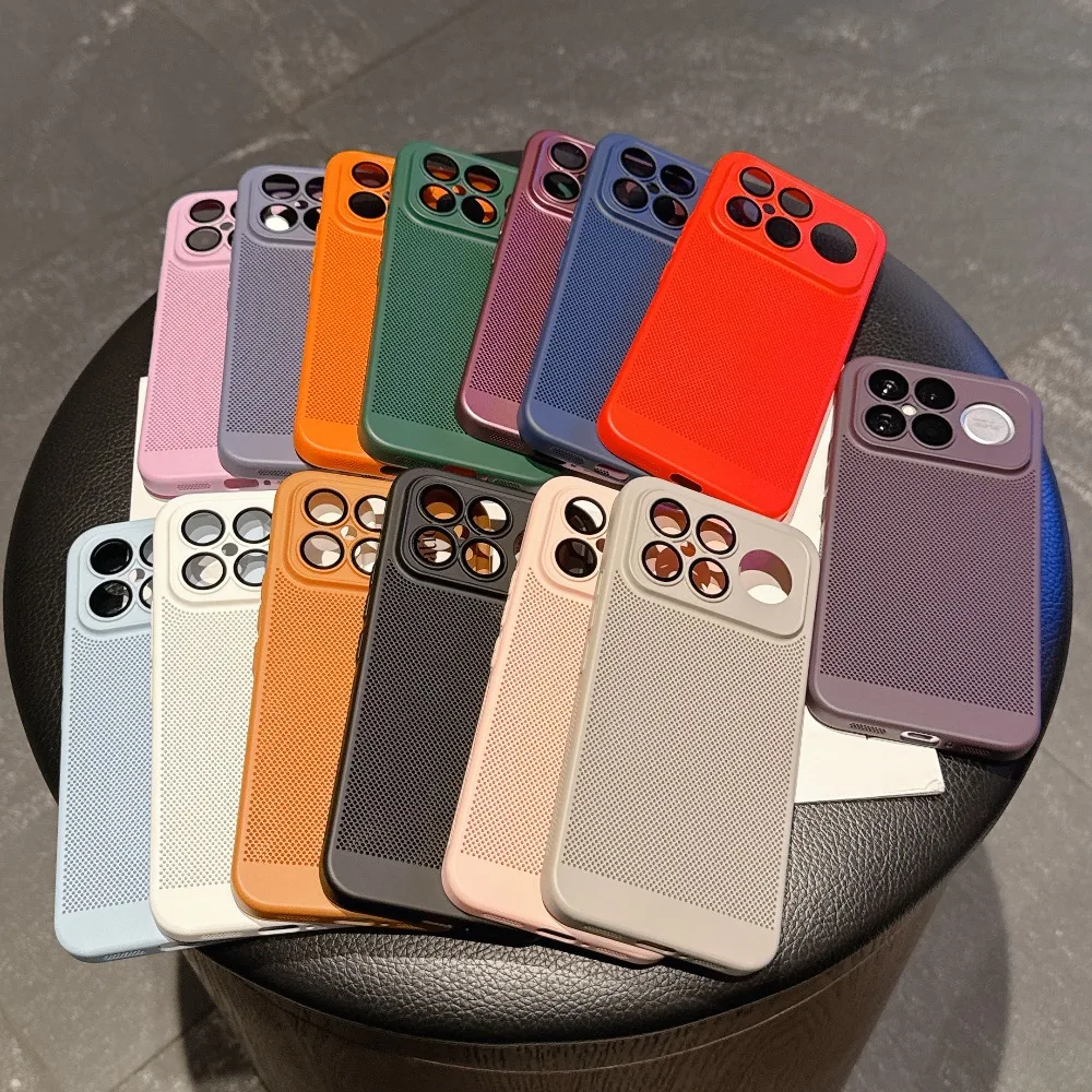 Ultra Thin Heat Dissipation Full Lens Glass Protector Phone Case - Enhanced PC Protect Cover