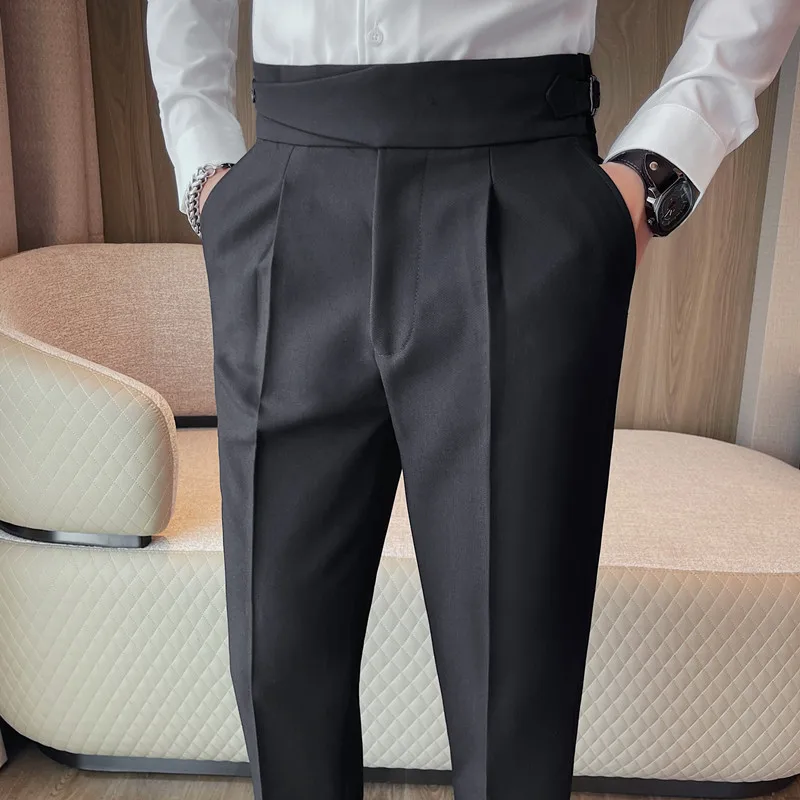 Dressnu Pantalones De Traje Rectos Para Hombre Y Pantalones De