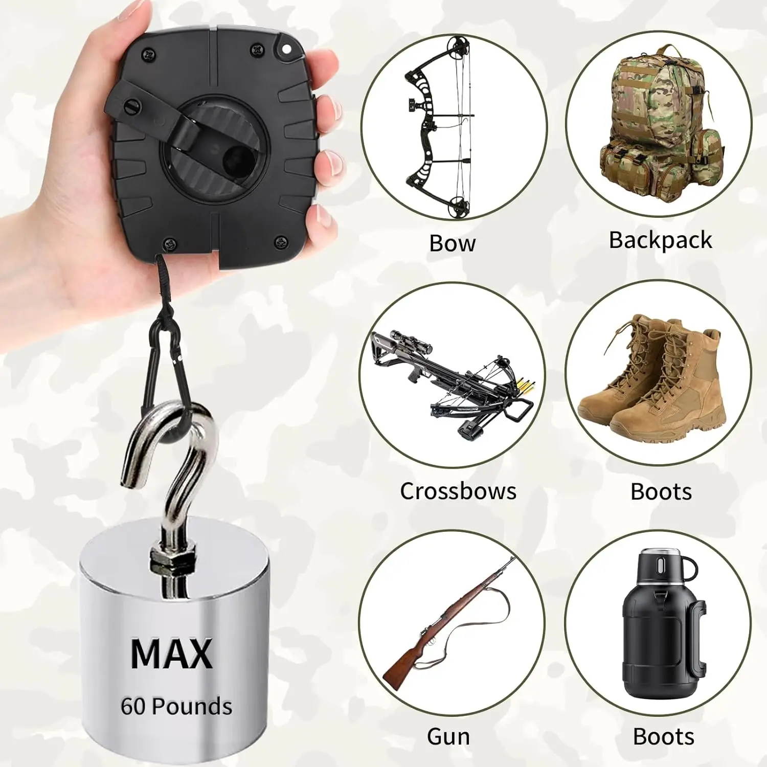 Tangle Resistance Climbing Accessories 30ft Retractable Hoist for Hunting Rope Gun Retriever Crossbow Tree Saddle