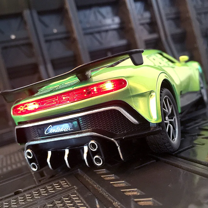 

Модель автомобиля Bugatti Centodieci, модель автомобиля из сплава, разместила подарок со звуком и фотографией