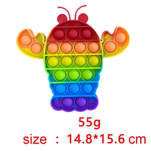Pop Fidget Reliver Stress Toys Rainbow Push Bubble Antistress Squeeze Adult Children Sensory Toy To Relieve Autism Kids Games 5