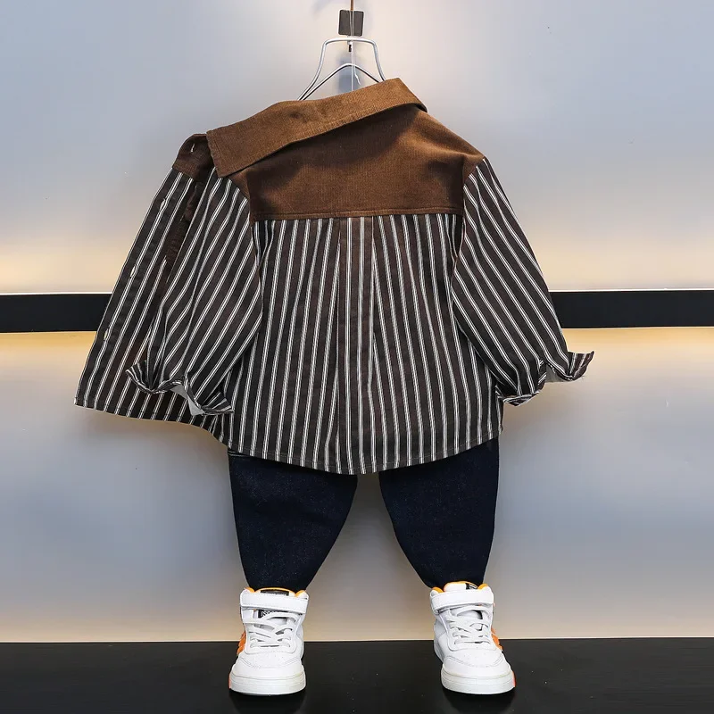 Boys' Casual Shirt Spring Autumn Fashionable Baby Clothes Children's Top Trendy Clothing AE Stock Hot Sale Of The Seas