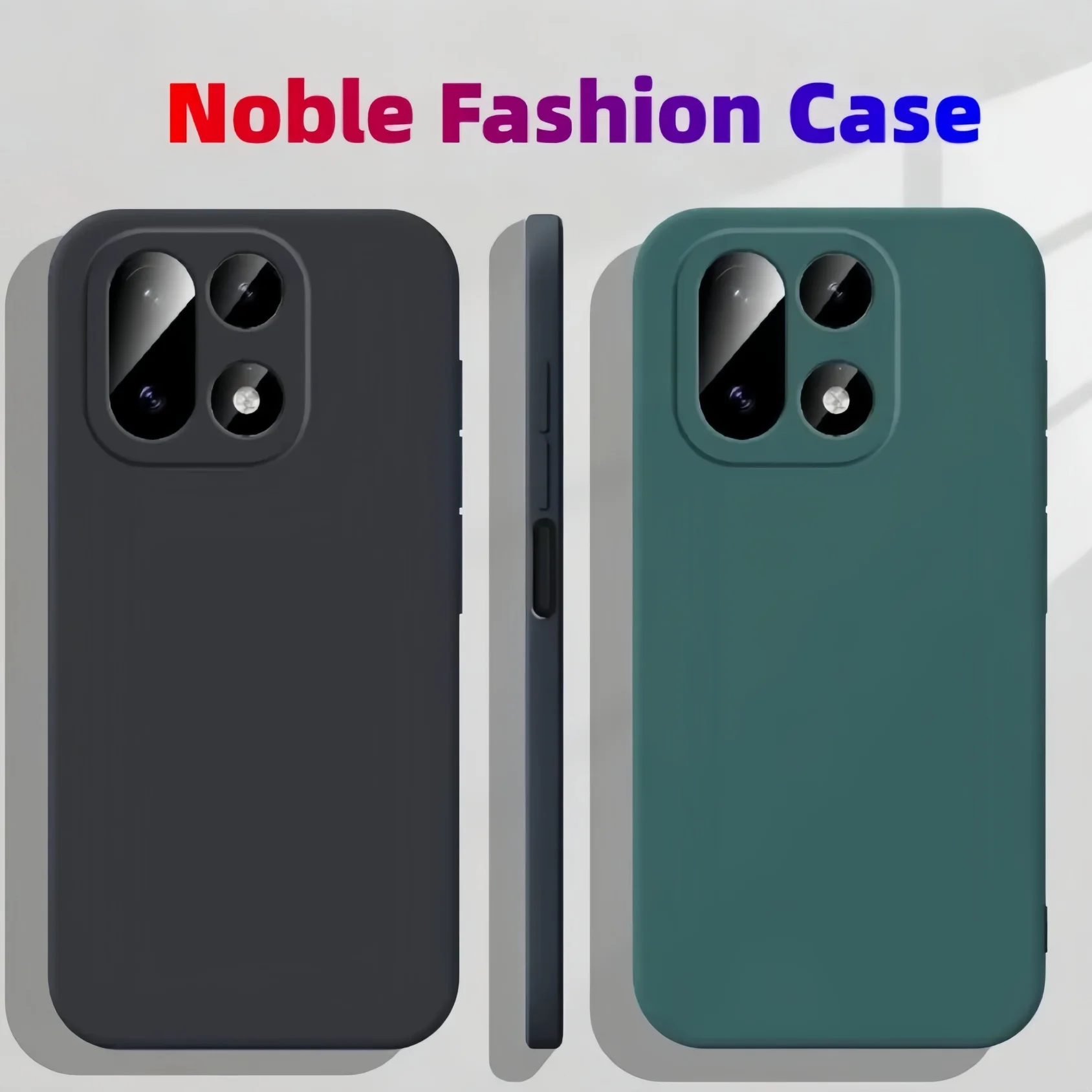 Elegant Shockproof Liquid Silicone Phone Case in Solid Color