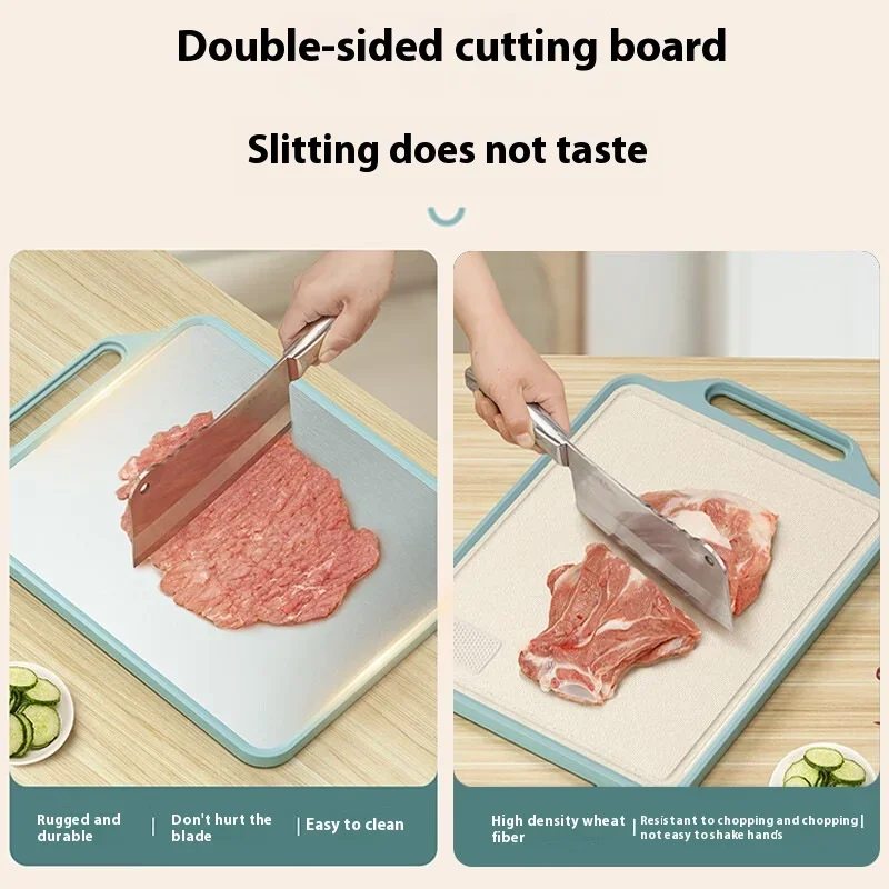 Stainless Steel Double-sided Cutting Board Anti-mold Cutting Board Anti-slip Thickened and Durable for Kitchen Vegetable Cutting