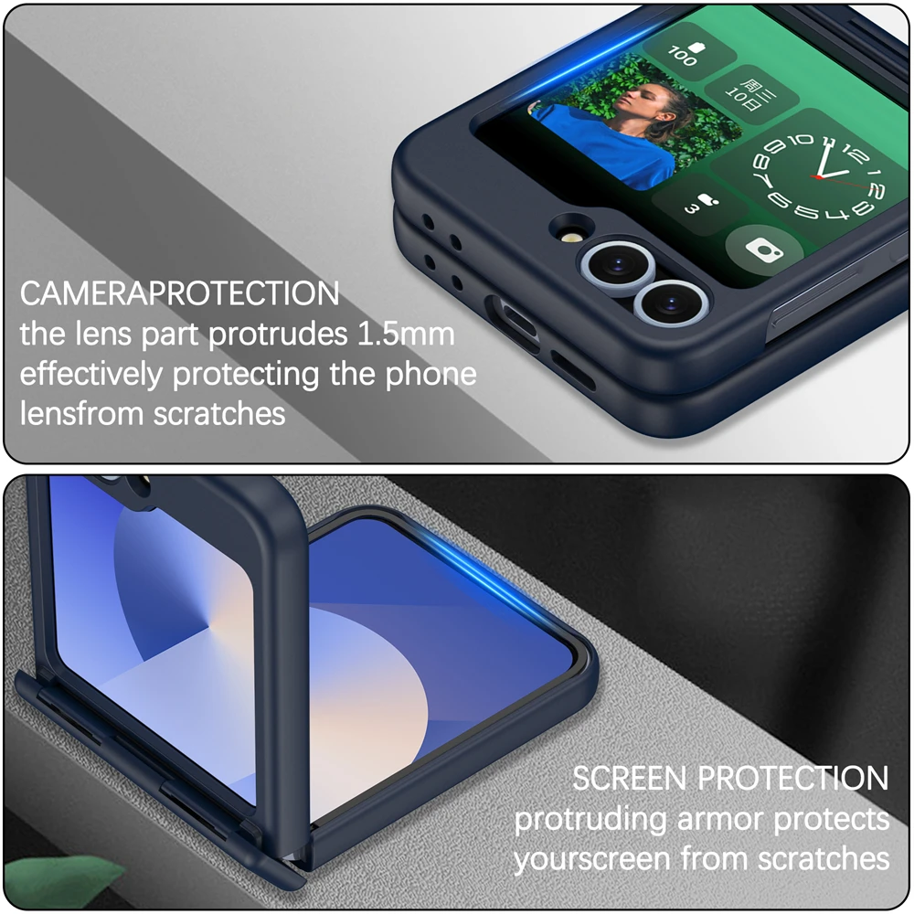 Luxury Magnetic Ring Shockproof Phone Case with Hinged Cover