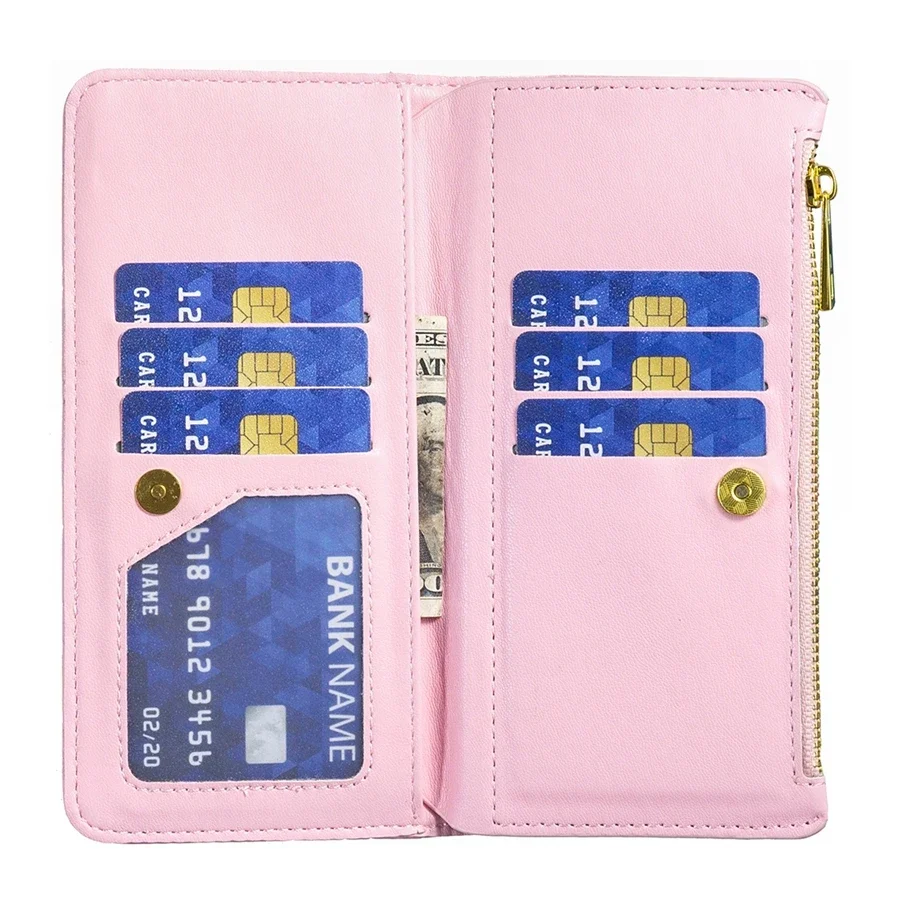 Compact Leather Fragrance Flip Zipper Wallet Case