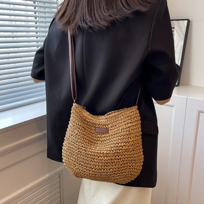 Sac bandoulière en paille femme