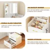 3-in-1 Vanity Desk with Flip Top Mirror, Makeup Vanity Table with Cushioned Stool for Small Space, Compact Dressing Table 3