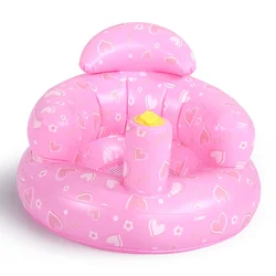 Cozy Infant Inflatable Seat with Built - In Air Pump - Baby Back Support Sofa & Toddler Chair (Pink mesh - XL29102)