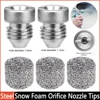 Foam Maker Tips 1.0mm/1.1mm/1.15mm Thread Pressure Foam Pot Sprayer Filter Stainless Steel Silver Snow Foam Orifice Nozzle Tips 1
