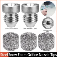 Foam Maker Tips 1.0mm/1.1mm/1.15mm Thread Pressure Foam Pot Sprayer Filter Stainless Steel Silver Snow Foam Orifice Nozzle Tips 1
