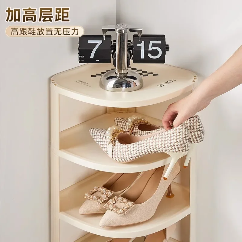 

Space-saving shoe cabinet doorway indoor multi-layer storage