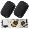 2Pcs Travel Soap Box Sealing Waterproof Seal Buckle Portable Soap Dish Soap Basket Soap Holder for Men Women Home Black 2