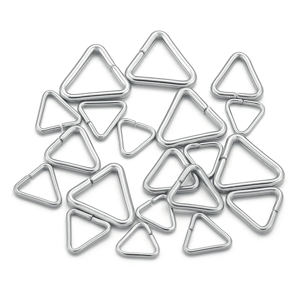 100pcs Stainless Steel Triangle Open Jump Ring Clasp Hook DIY Earrings Bracelet Accessories Jewelry Making Supplies Wholesale
