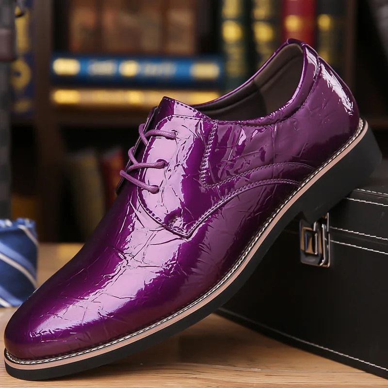 2025 New Fashion Big Size Men's Shoes Pointy Lace-up Multicolor Wedding Business Party Banquet Office Dress Shoes for Men 4