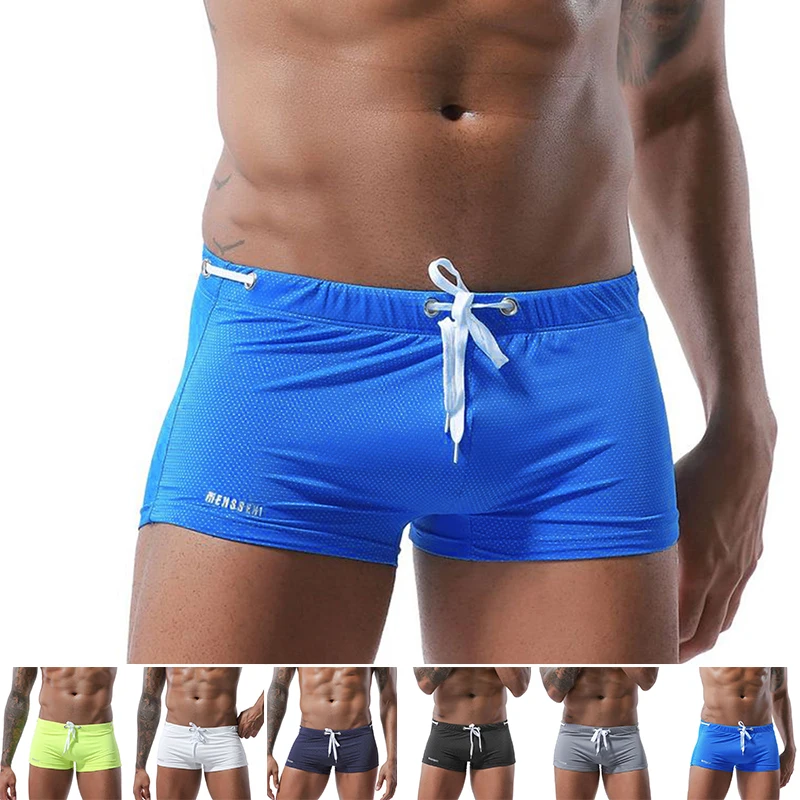 Mens Board Shorts Quick-drying Beach Swimming Boxer Shorts Sports Fitness Mesh Elastic Trunks Beachwear Underpants Homewear shorts de moda masculino conjunto de treinamento de verão fitness sportswear beach shorts 2 casual masculino t shirt top