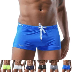 Mens Board Shorts Quick-drying Beach Swimming Boxer Shorts Sports Fitness Mesh Elastic Trunks Beachwear Underpants Homewear