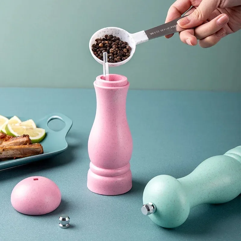 6inch Salt and Pepper Grinder, Solid Wood Spice Pepper Mill with Strong Adjustable Ceramic Grinder Kitchen Cooking Tools