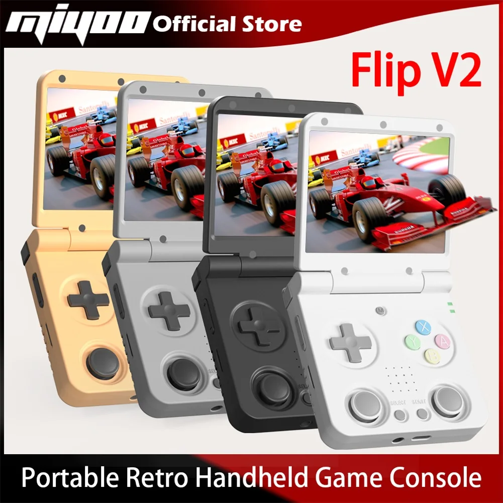 MIYOO フリップ V2 レトロハンドヘルドゲームコンソール金属