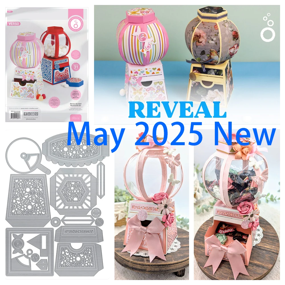 5월 2025 새로운 출시 영광스러운 Gumball 기계 선물 상자 금속 절단 다이..