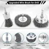6.35mm Wire Brush Wheel Cup Brush Set Wire Brush for Drill Hex Shank Coarse Carbon Steel Crimped Wire Wheel 전동드릴 청소솔 6