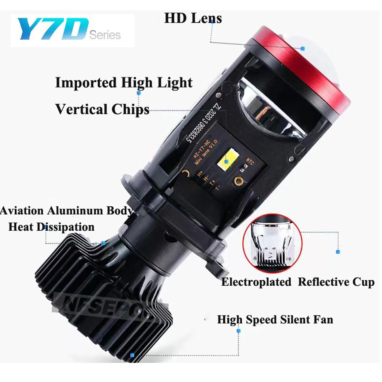 2pcs H4 LED Projector Mini Lens Auto H4 LED Headlight Bulbs Kit High Beam Low Beam 120W Turbo Fan