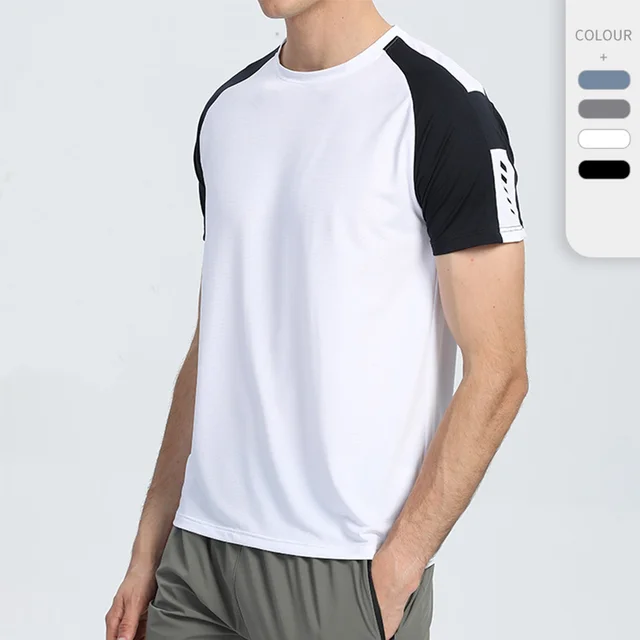 Camisetas deportivas para correr para hombre, camiseta elástica de LICRA  para entrenamiento de gimnasio, culturismo y Crossfit, ropa de verano -  AliExpress