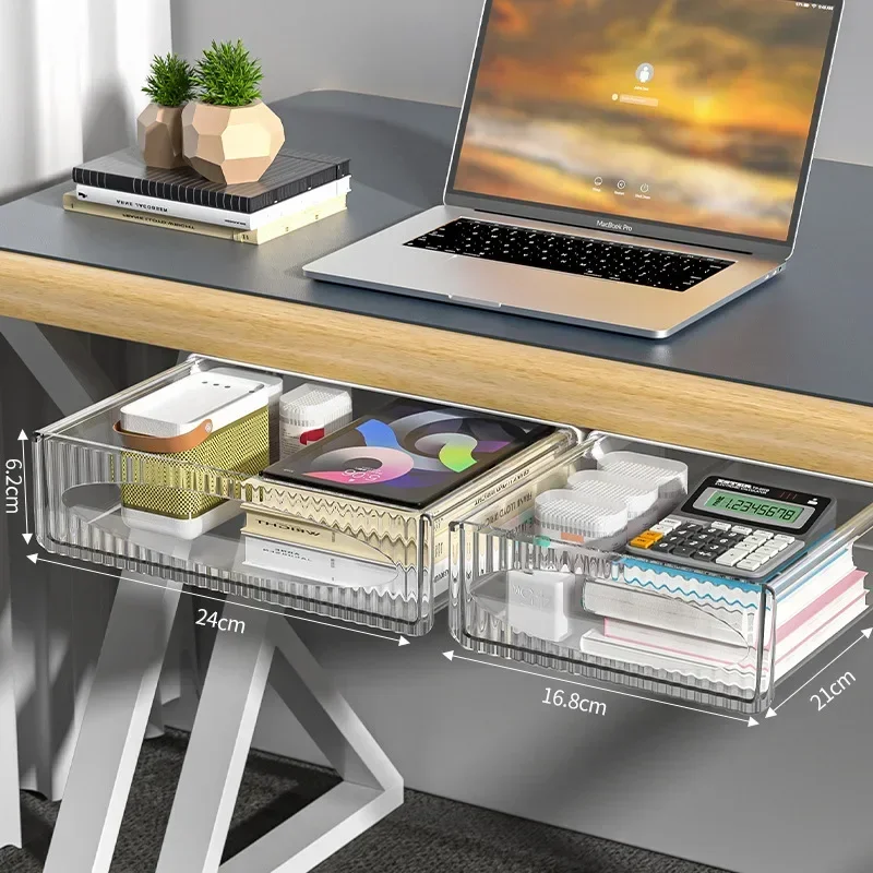 Storage Table Shelf Storage Box Pull Out Hanging Under Desk Drawer Large Capacity self adhesive storage box,drawer organizers,desktop storage box,storage box,under desk drawer